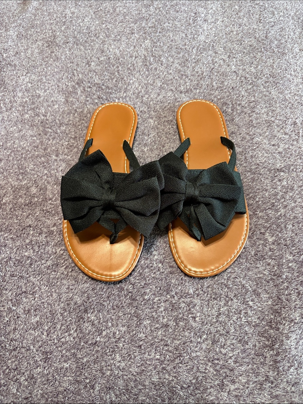 Women’s Black Bow Slide Sandals